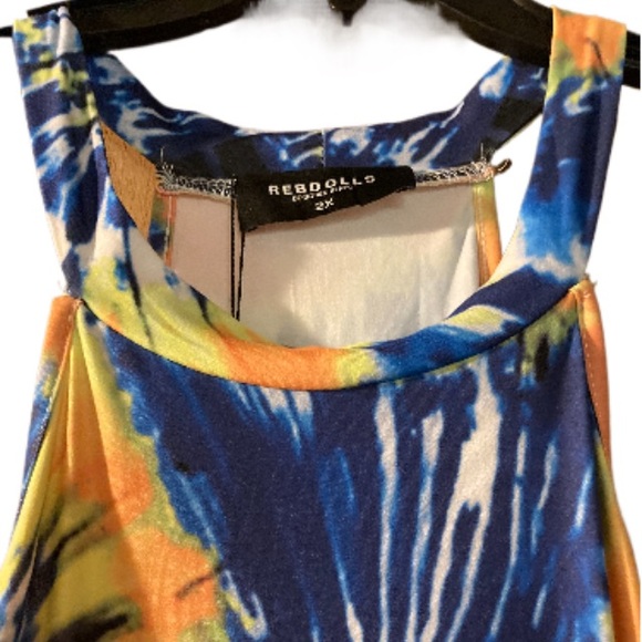 NWT Rebdolls Vibes Tie Dye Mermaid Maxi Dress with Razorback & Back Cutout - Picture 2 of 14